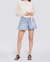 ANKERIA BELTED CROCHET WRAP TOP image number null